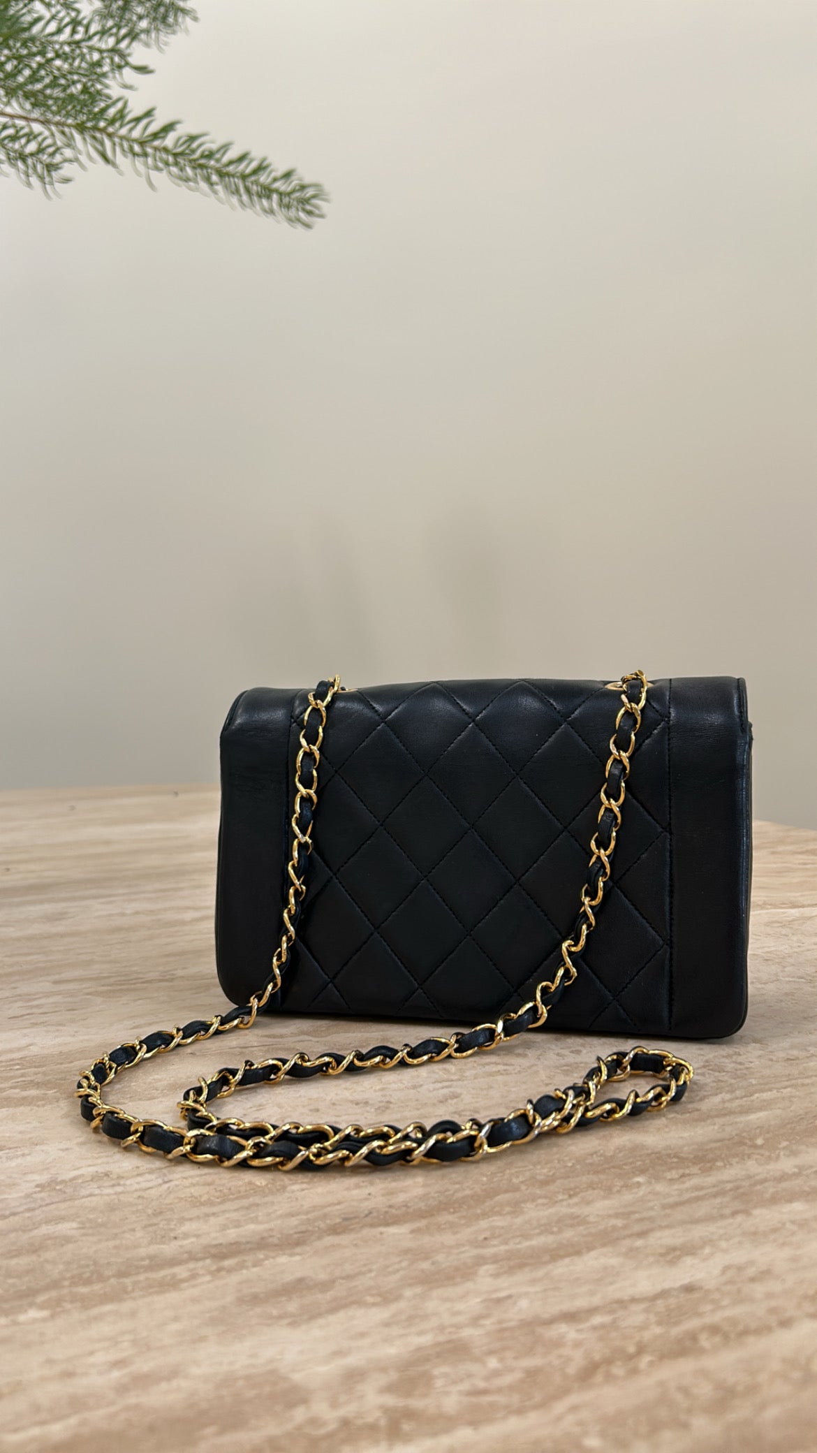 Chanel Small Black Diana Lambskin Handbag