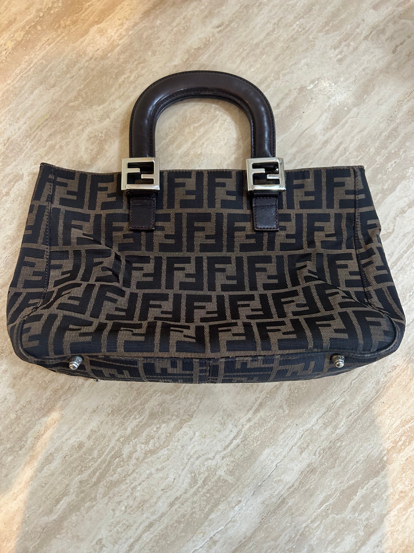 FENDI Canvas Top Handle Bag